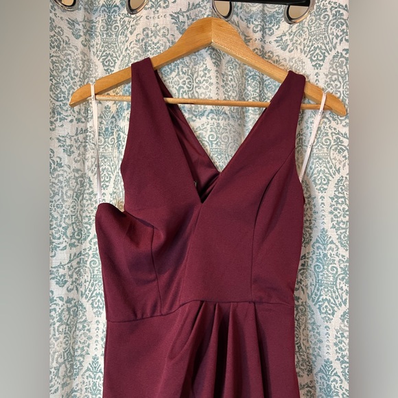 Lulus Burgundy Dress One Shoulder - Picture 5 of 11